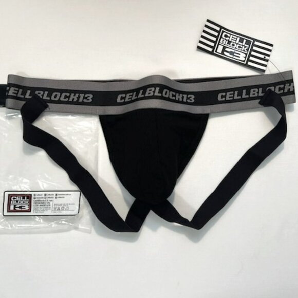 CellBlock 13  Rascal Rayon Blend Athletic Supporter - Black/Gray - Jockstrap - Picture 14 of 14